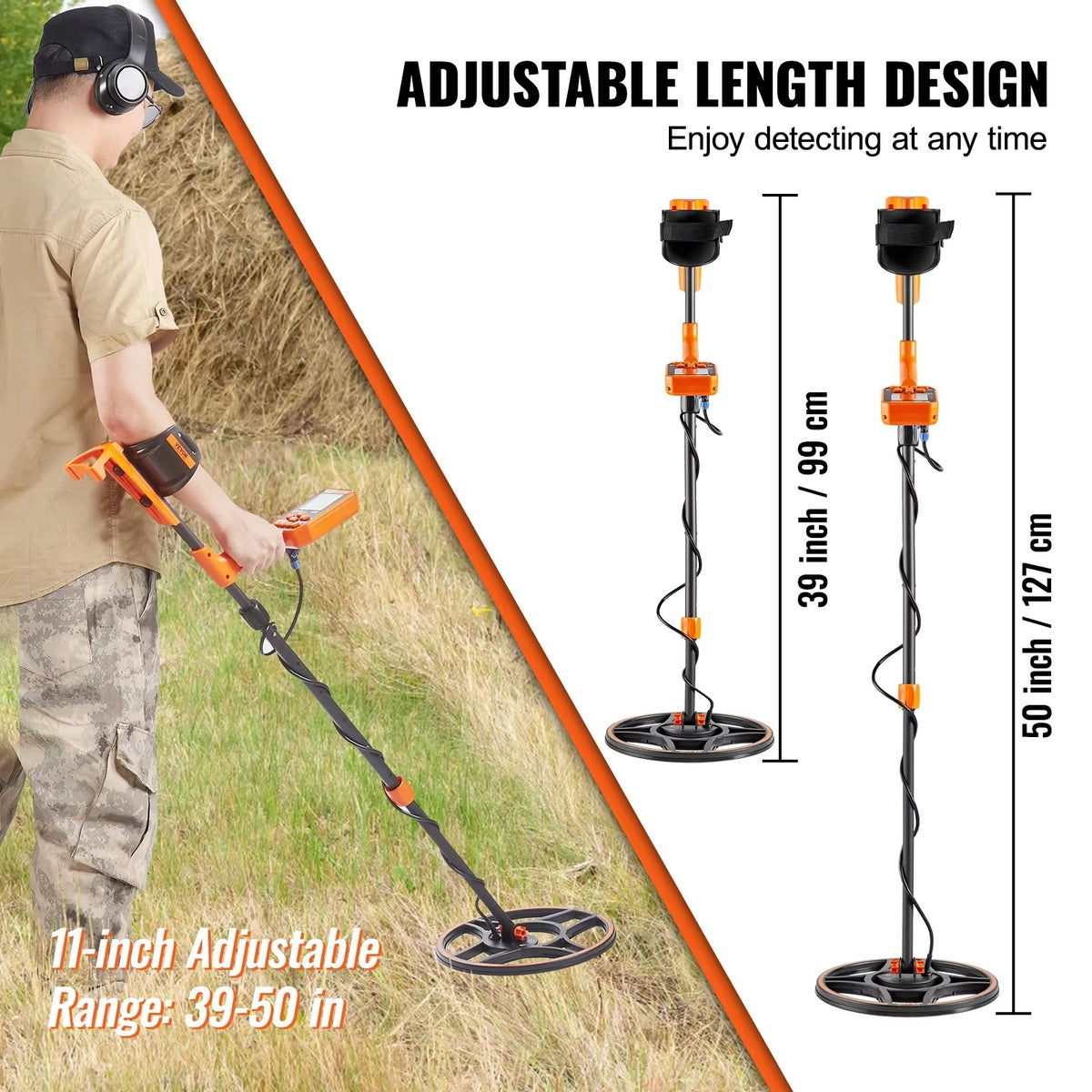 SIHAO 12" Waterproof Metal Detector – 7 Modes, Rechargeable, Ready for Treasure
