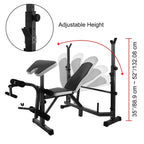SIHAO Multi-Purpose Weight Bench – Adjustable Utility Bench with Leg Curl/Developer & Press Station for Full Body Home Gym Strength Training