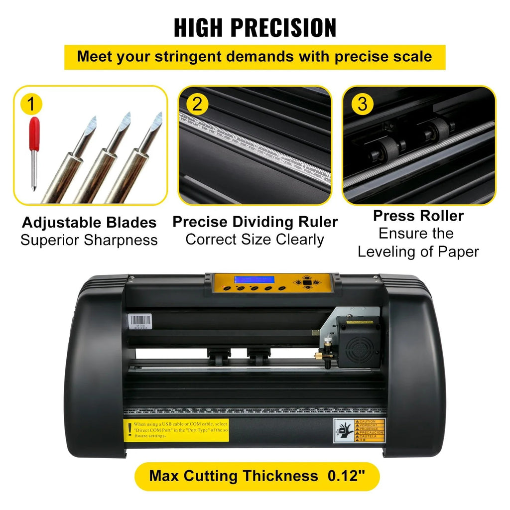SIHAO 14-Inch Vinyl Cutter & Plotter – Desktop Cutting Machine with 3 Blades + Pen Holder, Software-Controlled for Signs, Decals & Stickers