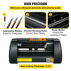SIHAO 14-Inch Vinyl Cutter & Plotter – Desktop Cutting Machine with 3 Blades + Pen Holder, Software-Controlled for Signs, Decals & Stickers