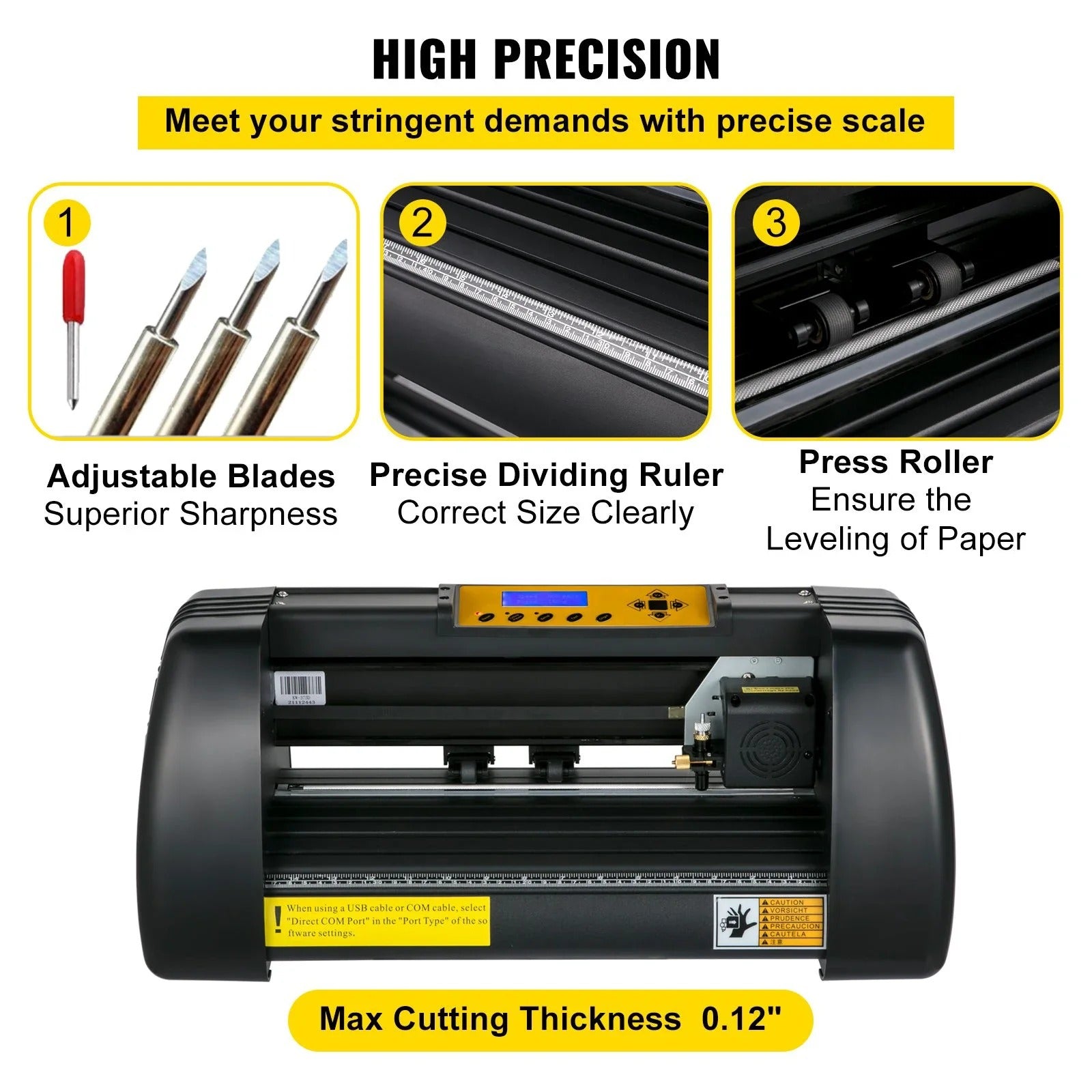 SIHAO 14-Inch Vinyl Cutter & Plotter – Desktop Cutting Machine with 3 Blades + Pen Holder, Software-Controlled for Signs, Decals & Stickers