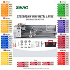 SIHAO 7×14 Inch Mini Metal Lathe Variable Speed 0-2500 RPM — Large Swing Bench Lathe for Steel Aluminum DIY Model Making