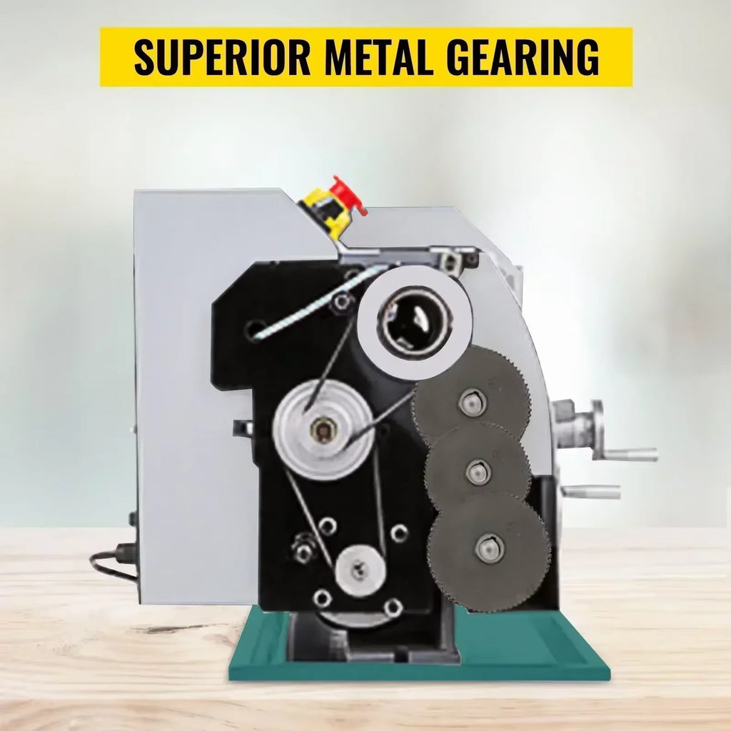 SIHAO 750W Metal Lathe — 8.3" Swing Over Bed, 21mm Spindle Bore, MT5 Taper, 0–2250 RPM Variable Speed Benchtop Lathe with Metal Gears for Threading & Precision Machining
