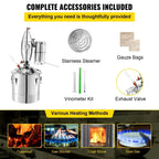SIHAO Stainless Steel Moonshine Still Kit – 20L To 70L Capacity Options, with Copper Reflux Coil, Thermometer, Ideal for Whisky, Brandy & Essential Oils