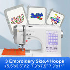 SIHAO MRSV700 Automatic Embroidery Machine with Touch Screen – Computerized Home/Commercial Use, Supports LOGO, Letters, and Electric Sewing (Sewing & Embroidery Combo)
