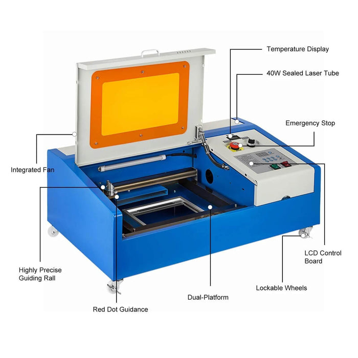 SIHAO 40W Desktop CO2 Laser Engraver | Cutter (12" x 8") Working Area - SIHAOTEC Laser