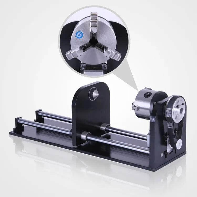 SIHAO Rotary Cutter and Engraver Attachment丨3-Jaw Spindle and 230 mm Track丨50W/60W/80W/100W/130W