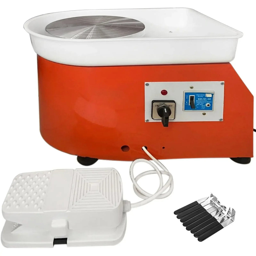 SIHAO 25-30cm 350W Electric Ceramic Wheel Pottery Forming Machine DIY Clay Art Craft Tool with Adjustable Speed Foot Pedal for Students