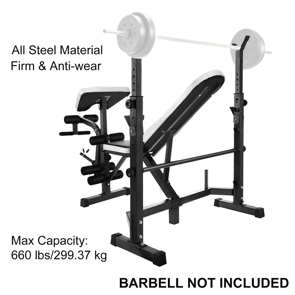 SIHAO Multi-Purpose Weight Bench – Adjustable Utility Bench with Leg Curl/Developer & Press Station for Full Body Home Gym Strength Training