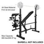 SIHAO Multi-Purpose Weight Bench – Adjustable Utility Bench with Leg Curl/Developer & Press Station for Full Body Home Gym Strength Training
