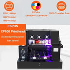 SIHAO A4 UV Printer, DTF UV LED Inkjet Printer with Rotary Attachment, 5760x1440dpi USB, for Bottles Paper Phone Cases PVC