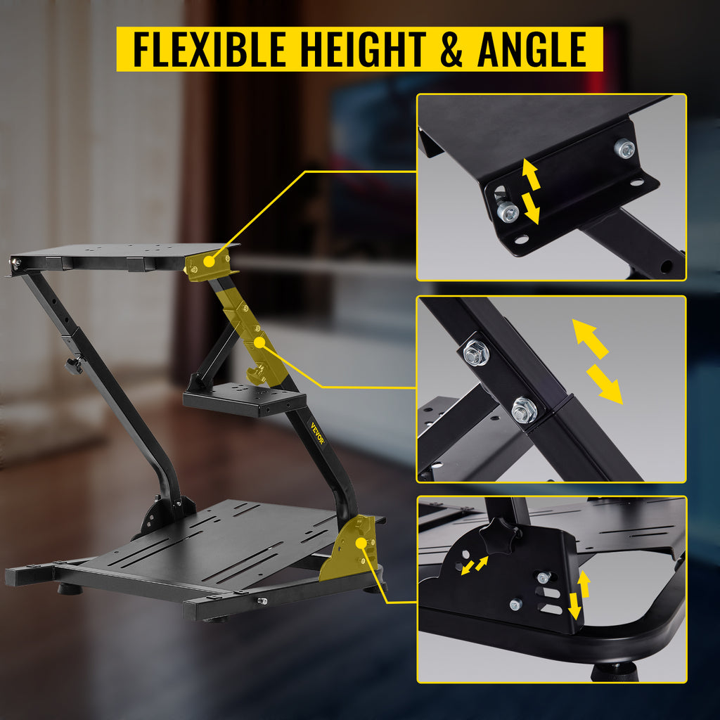 SIHAO Racing Simulator Steering Wheel Stand, Heavy-Duty Cockpit Mount Compatible with Logitech G27 G29 G920 / Thrustmaster T300R for Xbox One, PS4, PS5, PC