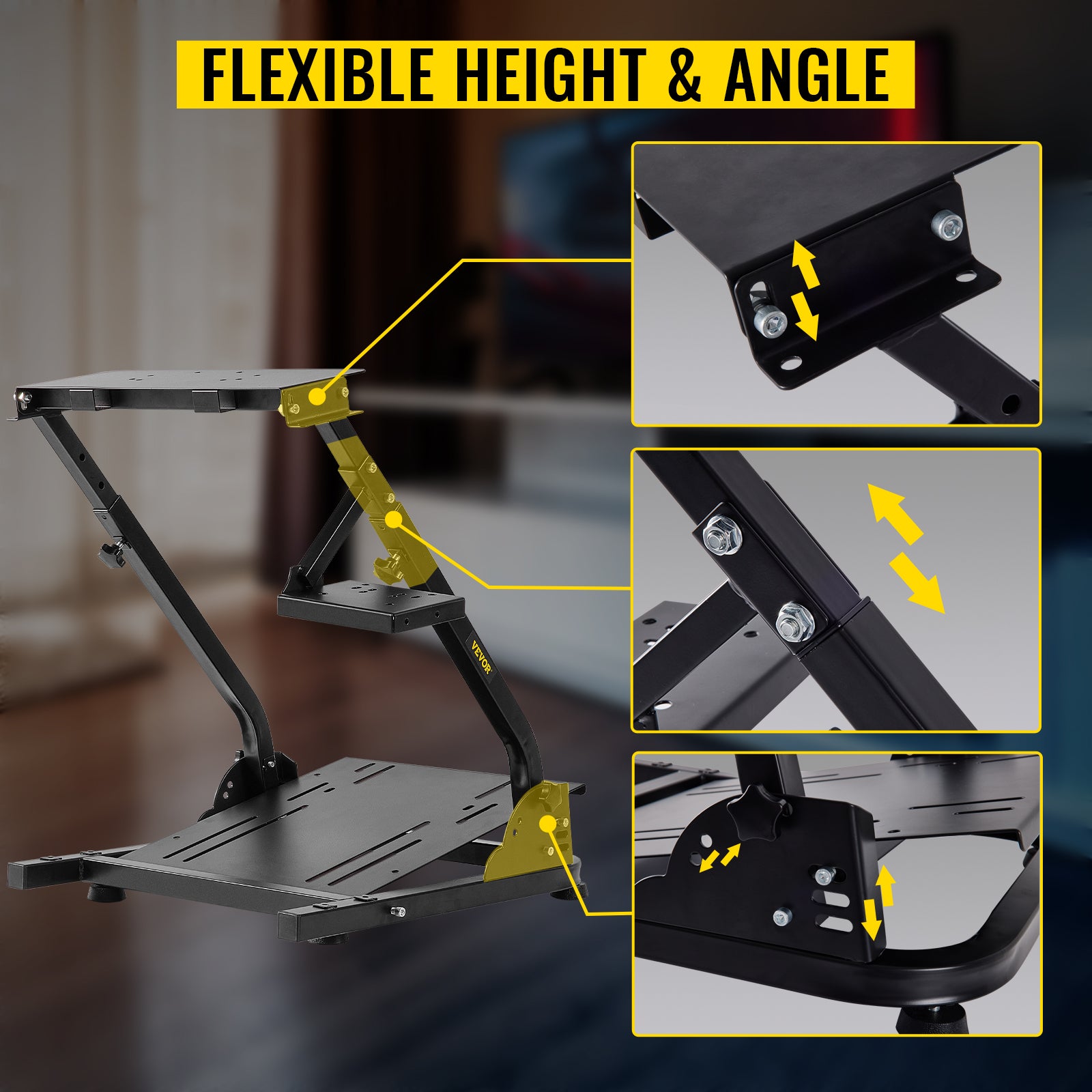 SIHAO Racing Simulator Steering Wheel Stand, Heavy-Duty Cockpit Mount Compatible with Logitech G27 G29 G920 / Thrustmaster T300R for Xbox One, PS4, PS5, PC
