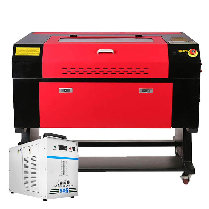 SIHAO Red 60W CO2 Laser Engraver with CW5200 Water Chiller| Cutter (28"x20") | Ruida Controller | Lightburn Compatible