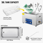 SIHAO 40kHz Ultrasonic Cleaner with Knob Control, Heater & Timer – Available in 2L To 30L Capacities, Ideal for Jewelry, Eyeglasses, Dentures, and Musical Instruments