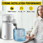 SIAHO 4L 220V Water Distiller Purifier 1L/h 304 Stainless Steel Auto Shut-Off for Essential Oil Extraction Dental Medical Home Use