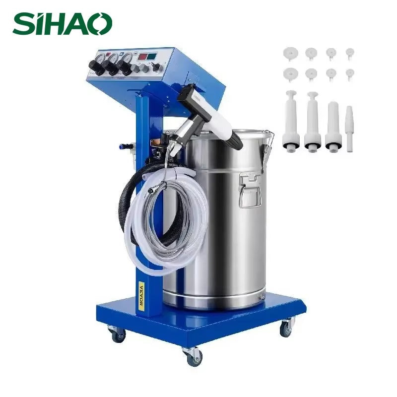 SIHAO WX-958 Electrostatic Powder Coating Machine 50W 45L Spray Gun 450g/min for Metal Wood