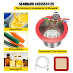 SIHAO 3CFM 1/4HP Vacuum Pump 2Gal Chamber Kit Degassing Epoxy Resin Silicone Silica Gel Wood Stabilizer Casting Tool