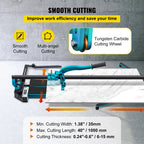 SIHAO 48" Professional Tile Cutter – Heavy-Duty Manual Scoring Tool with Built-in Laser Guide, Dual-Rail Support & Precision Snap System for Ceramic & Porcelain Tiles