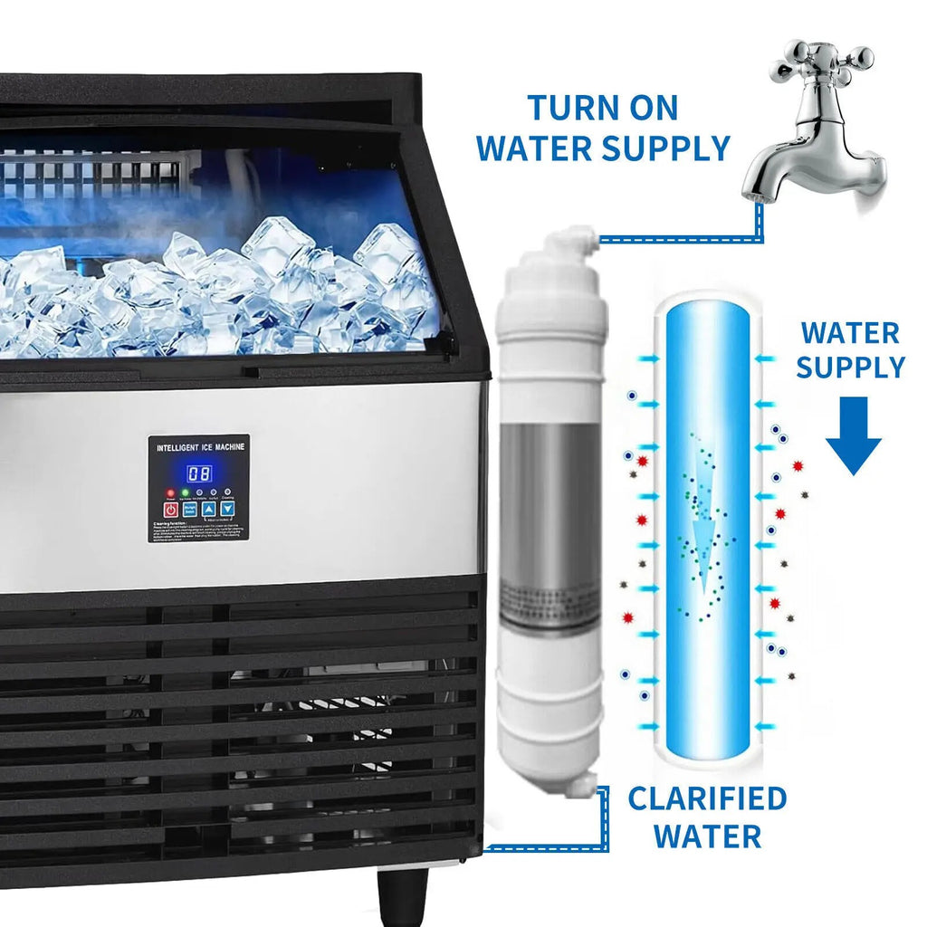 SIHAO 270lb Commercial Ice Maker – Heavy-Duty Cube Ice Machine with 24H Production for Restaurants, Bars, Cafes & Catering