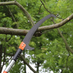 SIHAO Extendable Manual Tree Pruner 7.3-27ft ,  8 Fiberglass Handles Sharp Steel Blade Pole Saw for High Branch Palm Shrub Trimming