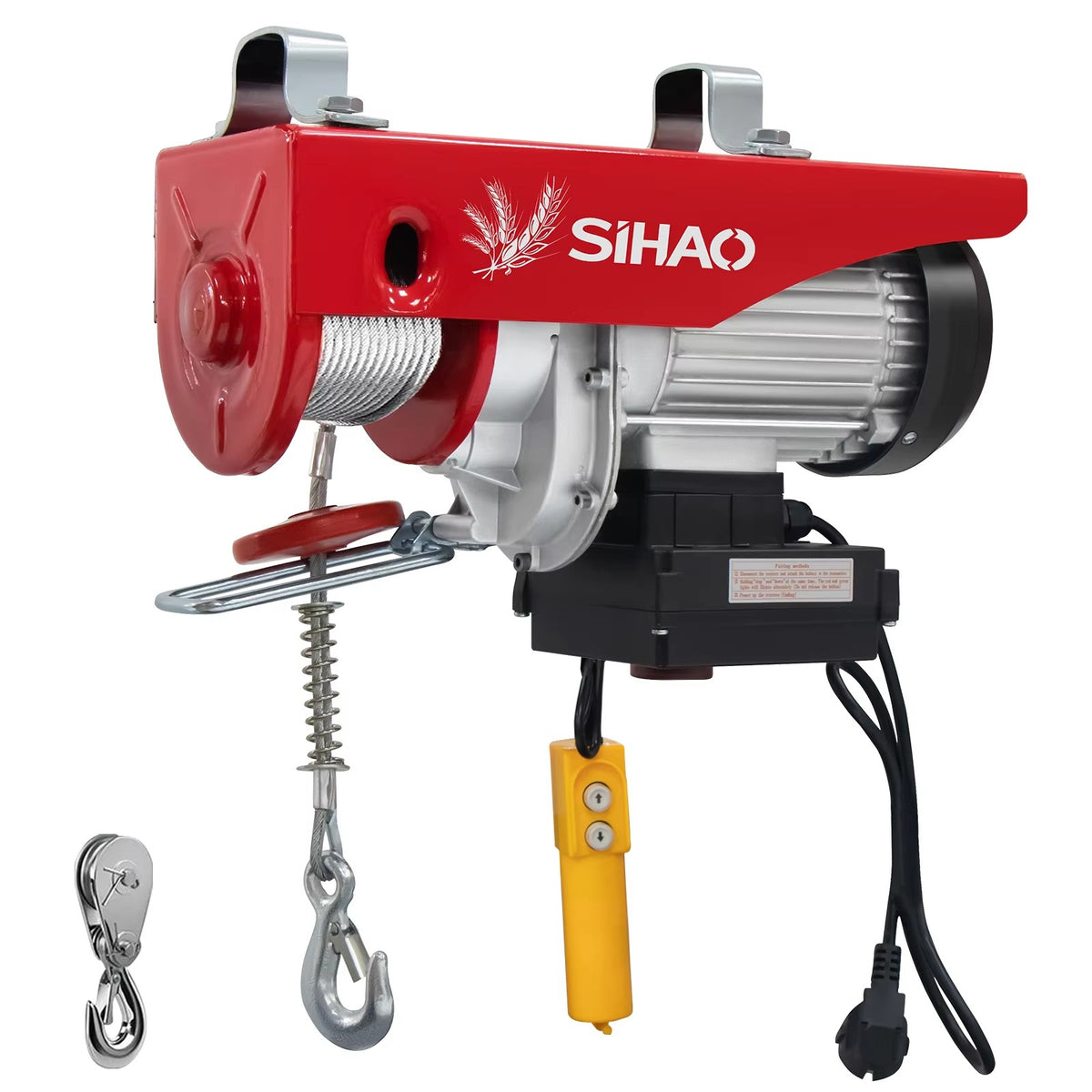 SIHAO Heavy Duty Electric Hoist Winch 880-1720 LBS — Portable Power Crane with Wireless Remote & Wired Control