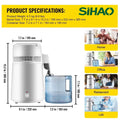 SIAHO 4L 220V Water Distiller Purifier 1L/h 304 Stainless Steel Auto Shut-Off for Essential Oil Extraction Dental Medical Home Use