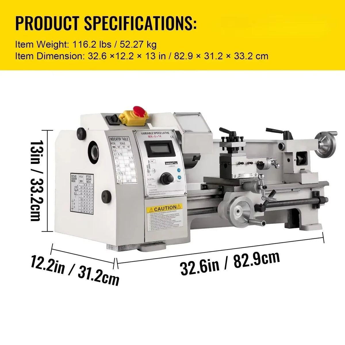 SIHAO Mini Metal Lathe 550W 600W 650W 750W 1100W 1200W —150-220mm Swing X 350-750mm Between Centers Variable Speed 0-2500 RPM, 3-Jaw Chuck, Precision Benchtop Lathe for Drilling & Threading & Steel Aluminum DIY Model Making