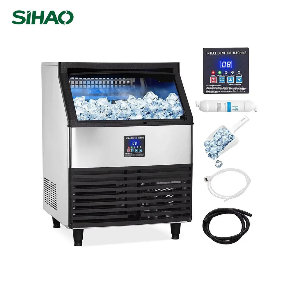 SIHAO 270lb Commercial Ice Maker – Heavy-Duty Cube Ice Machine with 24H Production for Restaurants, Bars, Cafes & Catering