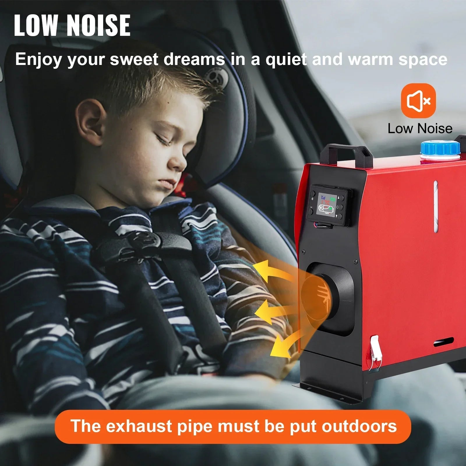 SIHAO Diesel Air Heater 5/8KW 12V with Remote Control & LCD Display – Silent Operation for Car/Truck/RV