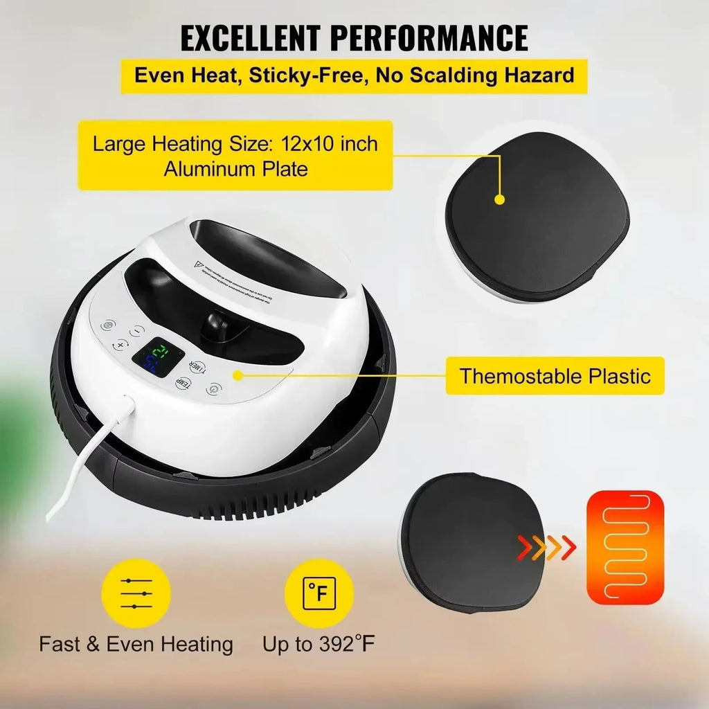 SIHAO 30x23cm 5-in-1 Heat Press Machine Digital Fast Heating 350°F Adjustable Pressure Sublimation Transfer Printer for Tshirt Mug Cap Plate