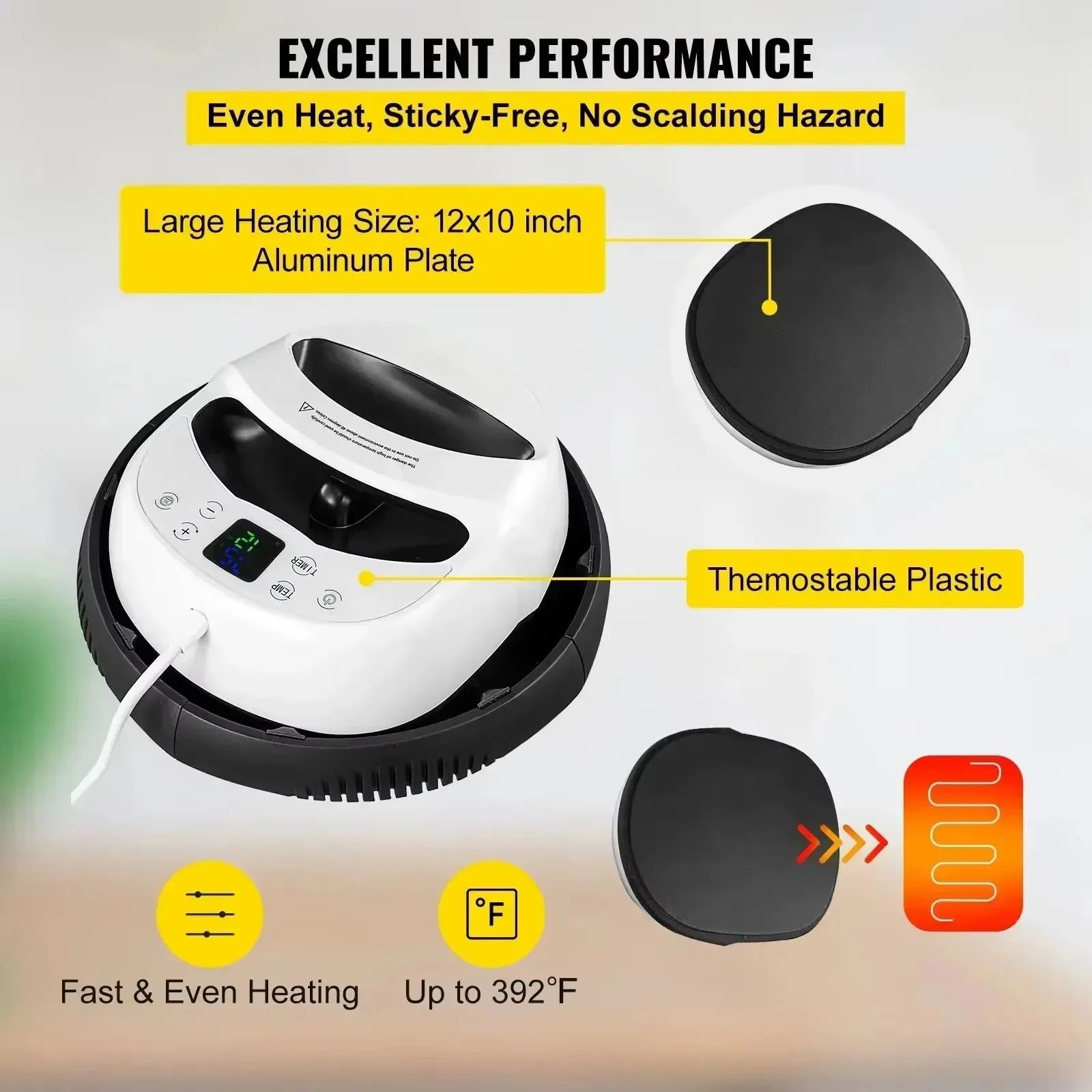 SIHAO 30x23cm 5-in-1 Heat Press Machine Digital Fast Heating 350°F Adjustable Pressure Sublimation Transfer Printer for Tshirt Mug Cap Plate