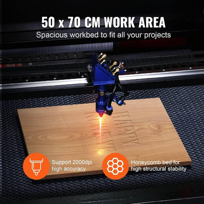 SIHAO 80W CO2 Laser Engraver with Built-in Air pump and 6L Water Tank| Cutter (28" x 20") | FDA Approved | Ruida Controller with Manual Focus - SIHAOTEC Laser
