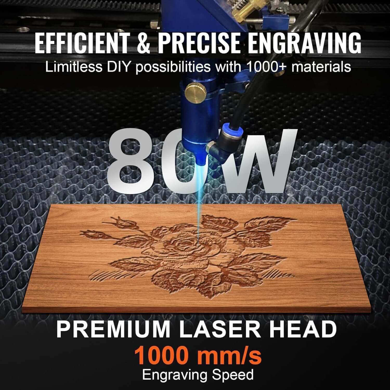 SIHAO 80W CO2 Laser Engraver with Built-in Air pump and 6L Water Tank| Cutter (28" x 20") | FDA Approved | Lightburn Compatible