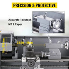 SIHAO Mini Metal Lathe 550W 600W 650W 750W 1100W 1200W —150-220mm Swing X 350-750mm Between Centers Variable Speed 0-2500 RPM, 3-Jaw Chuck, Precision Benchtop Lathe for Drilling & Threading & Steel Aluminum DIY Model Making