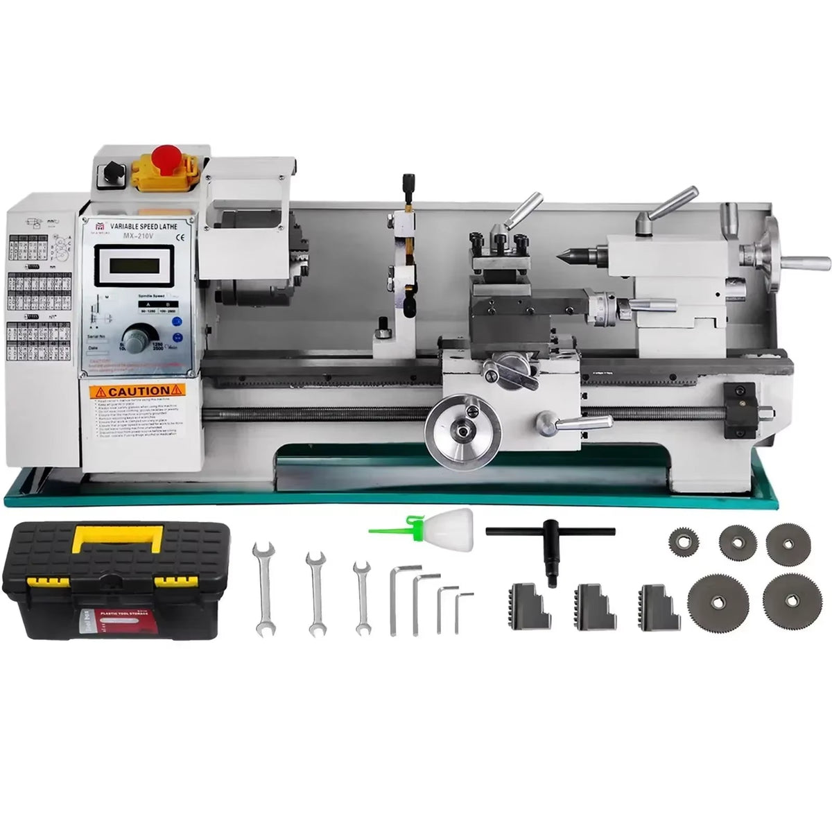 SIHAO 750W Metal Lathe — 8.3" Swing Over Bed, 21mm Spindle Bore, MT5 Taper, 0–2250 RPM Variable Speed Benchtop Lathe with Metal Gears for Threading & Precision Machining