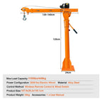 SIHAO 3500lbs Truck Crane with 1100lbs Electric Winch – 360° Swivel Folding Boom, Vehicle-Mounted Hoist for Pickup Truck & Trailer Loading
