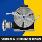 SIHAO 8"/200mm Rotary Table – Horizontal/Vertical Mount, MT-3 Spindle, 360° Swivel Base with 3 or 4 T-Slots, Heavy-Duty for Precision Milling & Drilling
