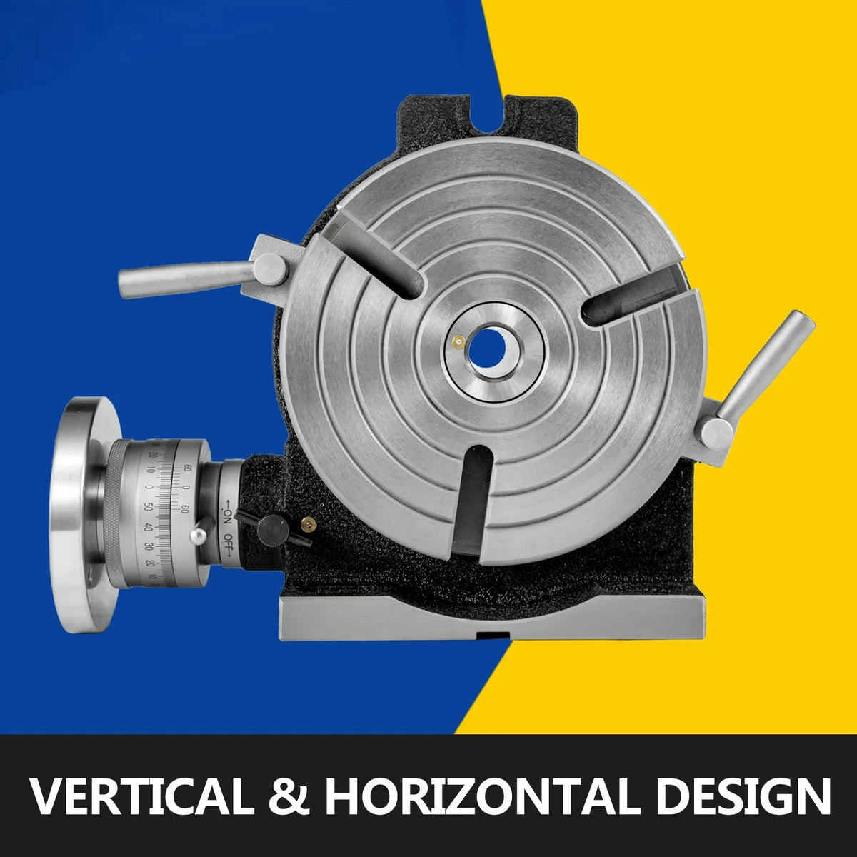 SIHAO 8"/200mm Rotary Table – Horizontal/Vertical Mount, MT-3 Spindle, 360° Swivel Base with 3 or 4 T-Slots, Heavy-Duty for Precision Milling & Drilling