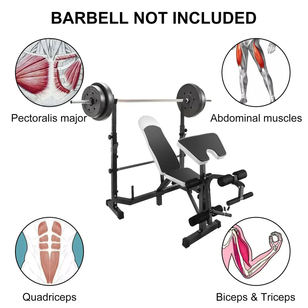 SIHAO Multi-Purpose Weight Bench – Adjustable Utility Bench with Leg Curl/Developer & Press Station for Full Body Home Gym Strength Training
