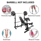 SIHAO Multi-Purpose Weight Bench – Adjustable Utility Bench with Leg Curl/Developer & Press Station for Full Body Home Gym Strength Training