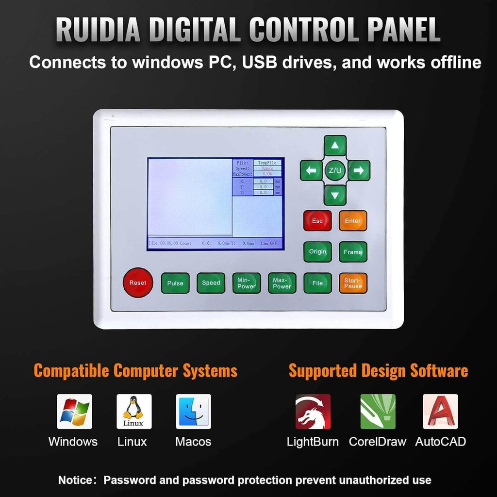 SIHAO Red 60W CO2 Laser Engraver | Cutter (28"x20") | Ruida Controller | Lightburn Compatible |  with Manual Focus