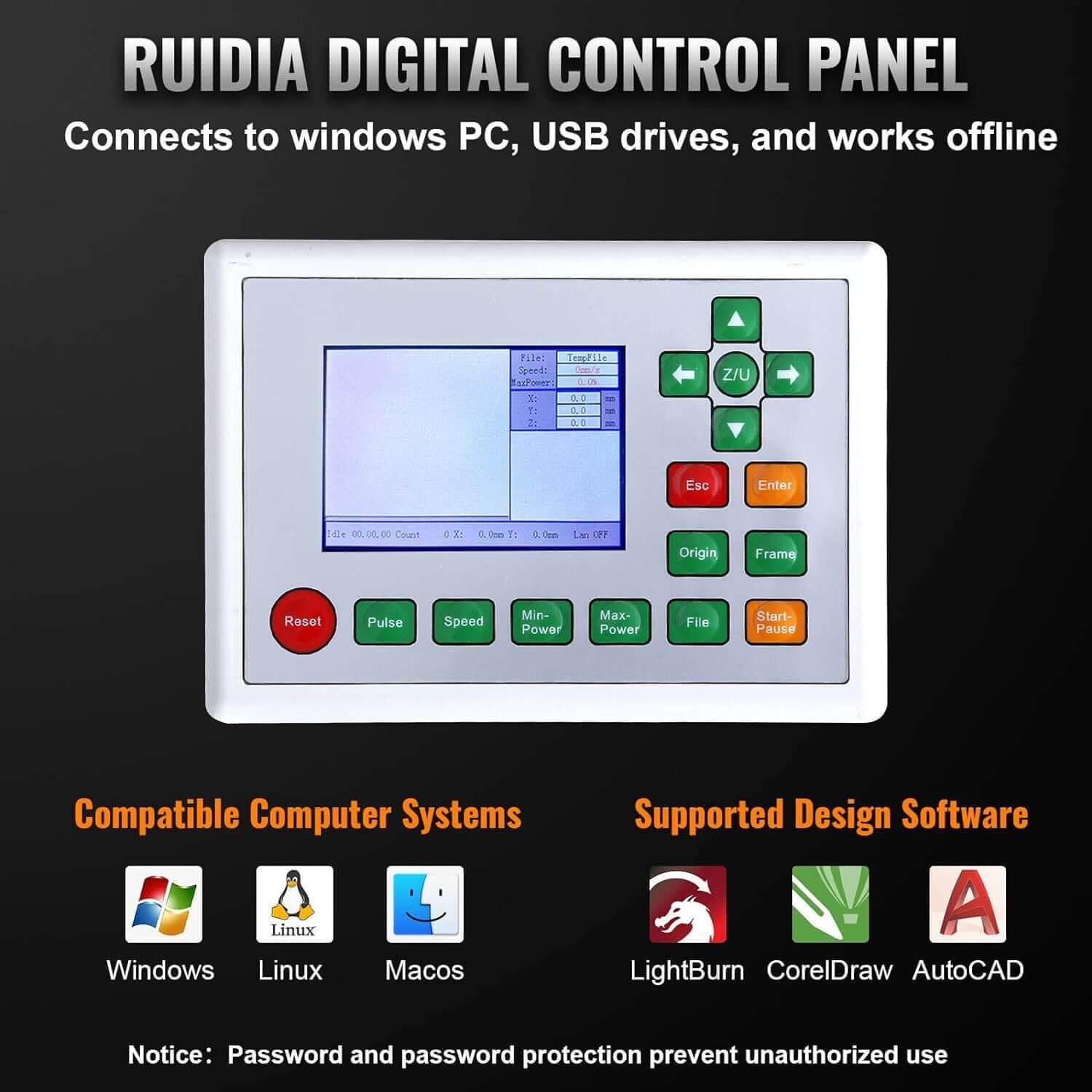 SIHAO Red 60W CO2 Laser Engraver | Cutter (28"x20") | Ruida Controller | Lightburn Compatible |  with Manual Focus