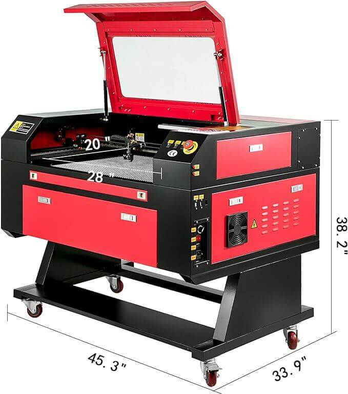 SIHAO Red 60W CO2 Laser Engraver | Cutter (28"x20") | Ruida Controller | Lightburn Compatible |  with Manual Focus
