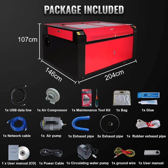 SIHAO 130W CO2 Laser Engraver | Cutter (55" x 35")| FDA Approved | Ruida Controller with Manual Focus - SIHAOTEC Laser