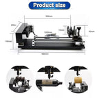 SIHAO Rotary Axis Kit for Laser Engraver – 3-in-1 Roller System with NEMA23 Stepper Motor for Engraving Cylinders, Cups & Spherical Objects