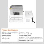 SIHAO 40kHz Ultrasonic Cleaner with Knob Control, Heater & Timer – Available in 2L To 30L Capacities, Ideal for Jewelry, Eyeglasses, Dentures, and Musical Instruments