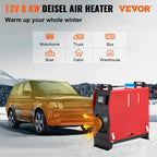 SIHAO Diesel Air Heater 5/8KW 12V with Remote Control & LCD Display – Silent Operation for Car/Truck/RV