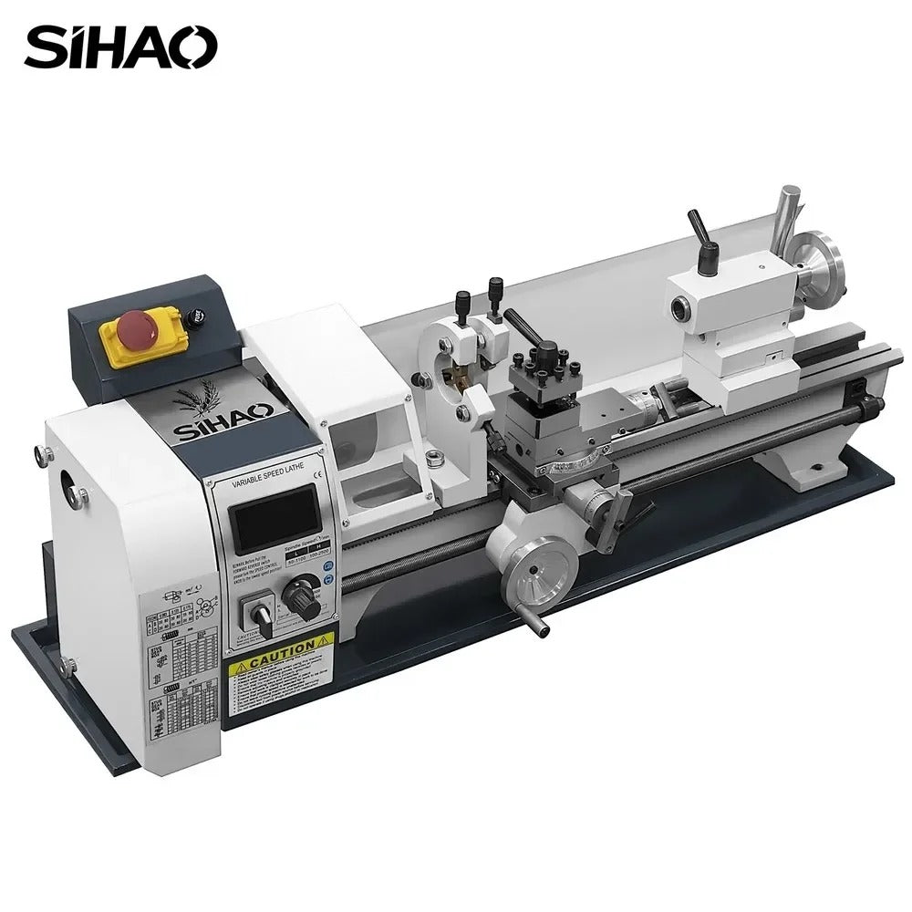 SIHAO 1200W Metal Lathe 220x500mm 0-3000RPM Variable Speed Precision Mini Lathe MT5 MT2 Taper for Engineering Workshop Laboratory Machine Tool