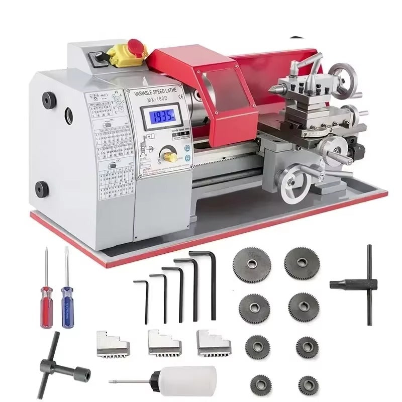 SIHAO Mini Metal Lathe 550W 600W 650W 750W 1100W 1200W —150-220mm Swing X 350-750mm Between Centers Variable Speed 0-2500 RPM, 3-Jaw Chuck, Precision Benchtop Lathe for Drilling & Threading & Steel Aluminum DIY Model Making